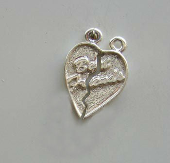 Best Friends Heart Charm