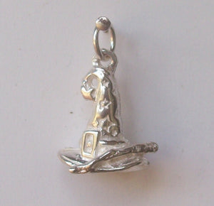 Wizard hat and wand charm