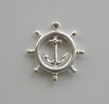 Ship Wheel & Anchor Charm